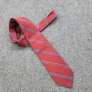 Vintage Brooks Brothers Red Blue White Rep Stripe Silk Cotton Tie 3 Inch Width